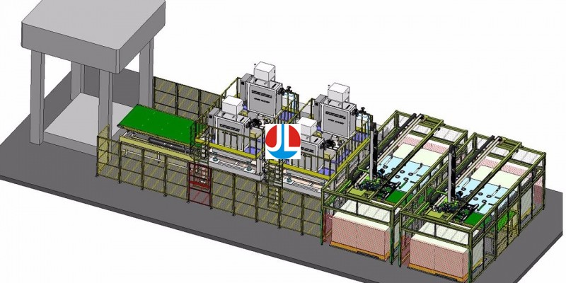 Automobile carpet oil temperature heating molding production line